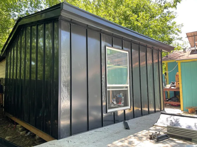 Black standing seam metal wall panels for Metal Roof Installation in Snellville